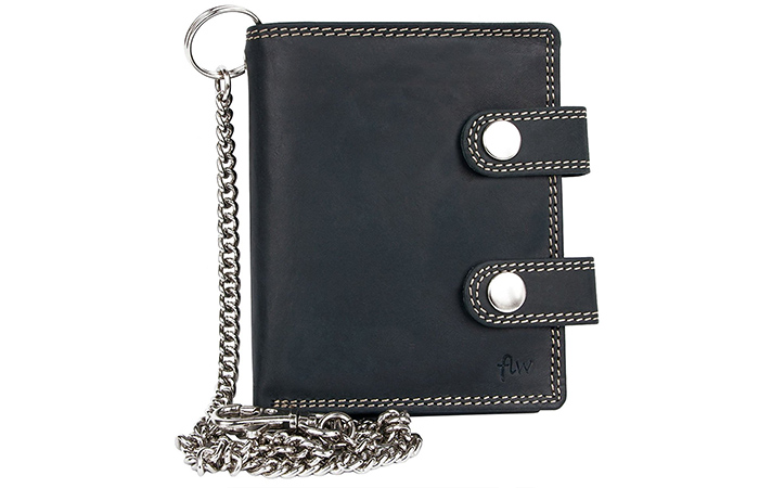 mens leather wallet with chain