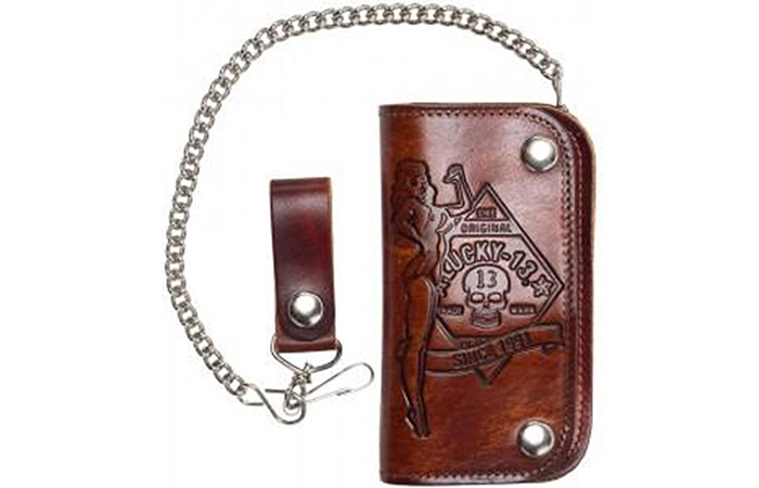 Lucky-13-Embossed-Chain-Wallet